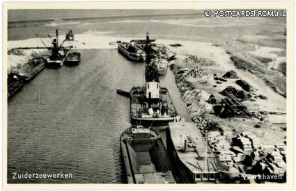 ansichtkaart: --, Zuiderzeewerken. Werkhaven