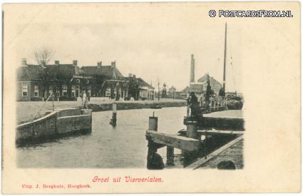 Groningen Vierverlaten, Groet uit Vierverlaten ansichtkaart: Groningen Vierverlaten, Groet uit Vierverlaten
