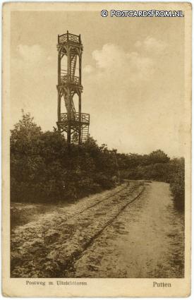 ansichtkaart: Putten, Postweg m. Uitzichttoren