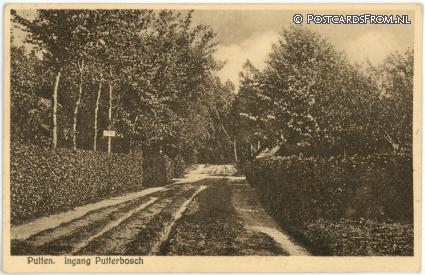ansichtkaart: Putten, Ingang Putterbosch