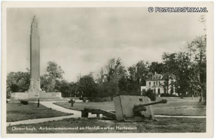 Oosterbeek, Airbornemonument en Hoofdkwartier Hartestein ansichtkaart: Oosterbeek, Airbornemonument en Hoofdkwartier Hartestein
