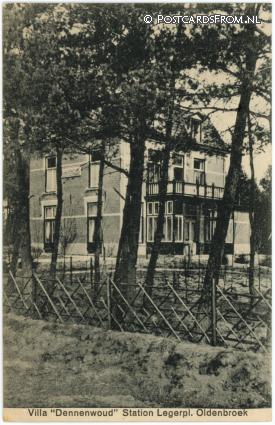 ansichtkaart: Oldebroek Legerplaats, Villa 'Dennenwoud' Station Legerpl. Oldenbroek