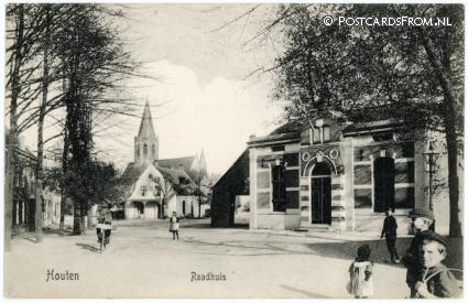 ansichtkaart: Houten, Raadhuis