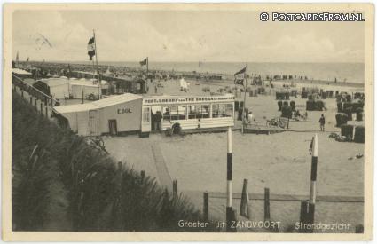 ansichtkaart: Zandvoort, Strandgezicht. Port en Sherry van The Bodega