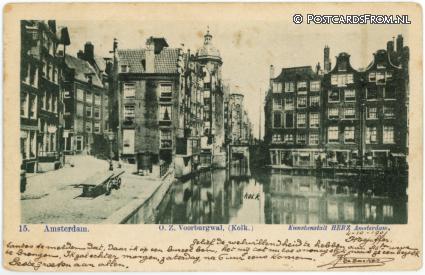 ansichtkaart: Amsterdam, O.Z. Voorburgwal