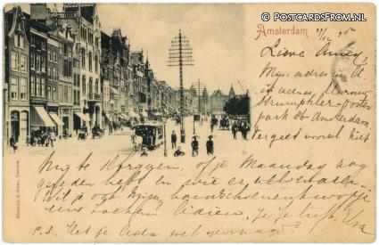 Amsterdam, Damrak en Centraal Station ansichtkaart: Amsterdam, Damrak en Centraal Station