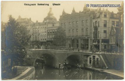 Utrecht, Oudegracht Bakkersbrug ansichtkaart: Utrecht, Oudegracht Bakkersbrug