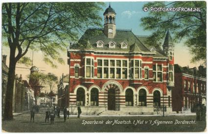 Dordrecht, Spaarbank der Maatsch. t. Nut v.'t Algemeen ansichtkaart: Dordrecht, Spaarbank der Maatsch. t. Nut v.'t Algemeen