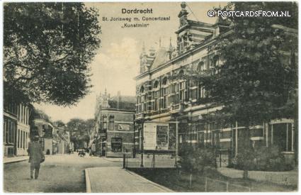 Dordrecht, St. Jorisweg m. Concertzaal 'Kunstmin' ansichtkaart: Dordrecht, St. Jorisweg m. Concertzaal 'Kunstmin'