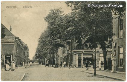 ansichtkaart: Dordrecht, Spuiweg