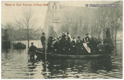 ansichtkaart: Oud-Vossemeer, Ramp 13 Maart 1906
