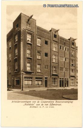 ansichtkaart: Amsterdam, Van Effenstraat. Arbeiderswoningen Coop Bouwvereniging Rochdale