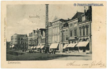 ansichtkaart: Leeuwarden, Koornmarkt