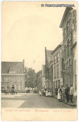 ansichtkaart: Heusden, Vischmarkt
