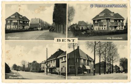 Best, Nieuwstraat - Villa Zonnehoek - Rijksweg ansichtkaart: Best, Nieuwstraat - Villa Zonnehoek - Rijksweg