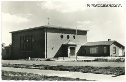Burgh-Haamstede, Haamstede. R.K. Kerk 'Onze Vrouwe op Zee' ansichtkaart: Burgh-Haamstede, Haamstede. R.K. Kerk 'Onze Vrouwe op Zee'