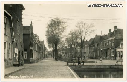ansichtkaart: Makkum FR, Appelmarkt
