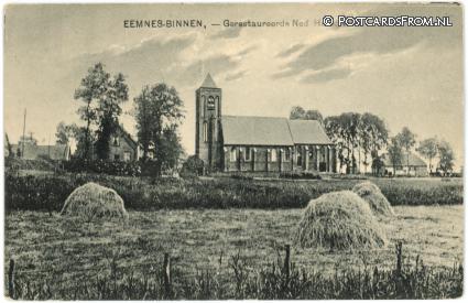 ansichtkaart: Eemnes, Binnen. Gerestaureerde Ned. Herv. Kerk