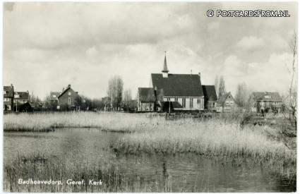 ansichtkaart: Badhoevedorp, Geref. Kerk