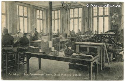 Sint-Michielsgestel, Drukkerij Doofstommen Instituut ansichtkaart: Sint-Michielsgestel, Drukkerij Doofstommen Instituut