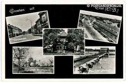 Elst GL, Dorpsstraat - Panorama - Water Eaton - Natuurbad 'De Pas' ansichtkaart: Elst GL, Dorpsstraat - Panorama - Water Eaton - Natuurbad 'De Pas'
