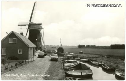 ansichtkaart: Maasdam, Molen St. Anthoniepolder