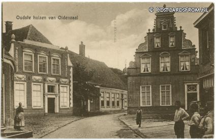 Oldenzaal, Oudste huizen van Oldenzaal. Winkel IJzerwaren ansichtkaart: Oldenzaal, Oudste huizen van Oldenzaal. Winkel IJzerwaren