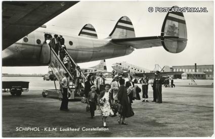 ansichtkaart: Schiphol, K.L.M. Lockheed Constellation