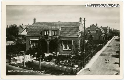 ansichtkaart: Poortugaal, Wilhelminastraat. Winkel Rijwielen