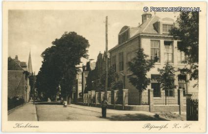 Rijswijk ZH, Kerklaan met M.U.L.O. school ansichtkaart: Rijswijk ZH, Kerklaan met M.U.L.O. school