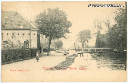 ansichtkaart: Nieuwe Wetering, Openb. school