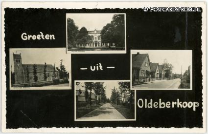 ansichtkaart: Oldeberkoop, Groet uit