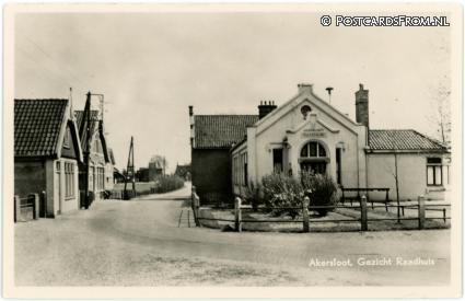 ansichtkaart: Akersloot, Gezicht Raadhuis