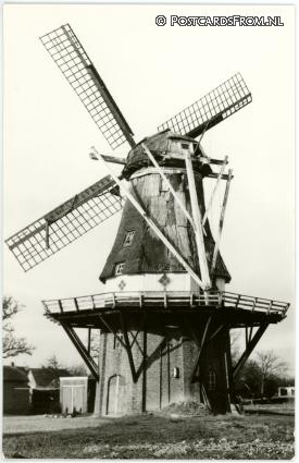 ansichtkaart: Zandeweer, Korenmolen 'Windlust'
