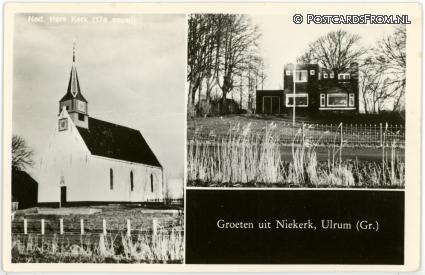 ansichtkaart: Niekerk De Marne, Groeten uit Niekerk, Ulrum