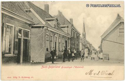 Zuid-Beijerland, Dorpsstraat. Westeind ansichtkaart: Zuid-Beijerland, Dorpsstraat. Westeind