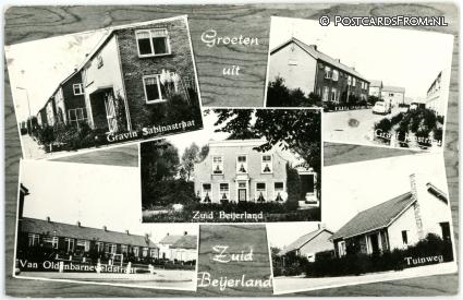 ansichtkaart: Zuid-Beijerland, Gravin Sabinastraat - Graaf Janstraat - Van Oldenbarneveldstraat