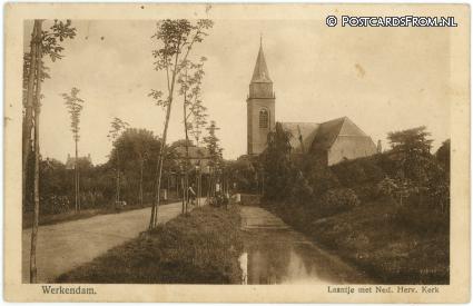 Werkendam, Laantje met Ned. Herv. Kerk ansichtkaart: Werkendam, Laantje met Ned. Herv. Kerk
