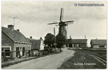 ansichtkaart: Zuidland, Korenmolen