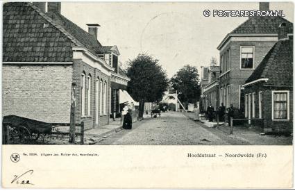 Noordwolde FR, Hoofdstraat ansichtkaart: Noordwolde FR, Hoofdstraat