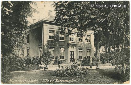 Mijnsheerenland, Villa v.d. Burgemeester ansichtkaart: Mijnsheerenland, Villa v.d. Burgemeester
