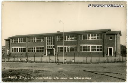 Rijswijk ZH, J.H. Snijdersschool a.d. Jacob van Offwegenlaan ansichtkaart: Rijswijk ZH, J.H. Snijdersschool a.d. Jacob van Offwegenlaan