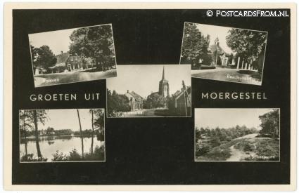 ansichtkaart: Moergestel, Rootven - Raadhuisstraat - Rootvensestraat - Putven - Schaapsven