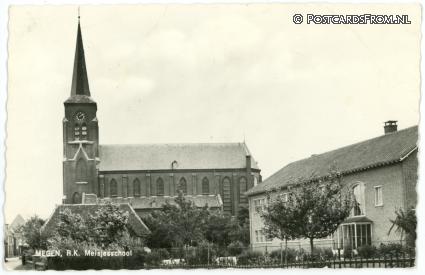 ansichtkaart: Megen, R.K. Meisjeschool
