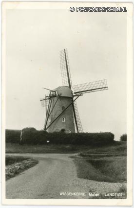 ansichtkaart: Wissenkerke, Molen 'Landzigt'