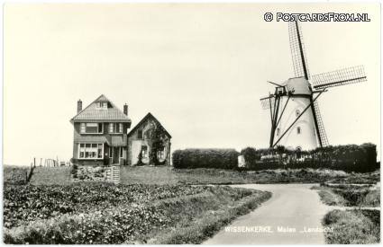 ansichtkaart: Wissenkerke, Molen 'Landzicht'