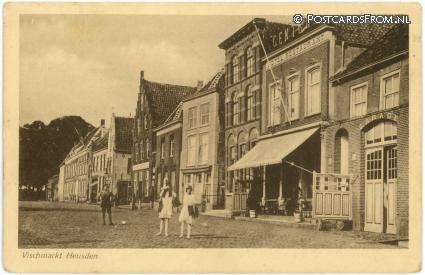 ansichtkaart: Heusden, Vischmarkt