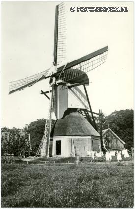 ansichtkaart: Abbekerk, Korenmolen gesloopt 1917