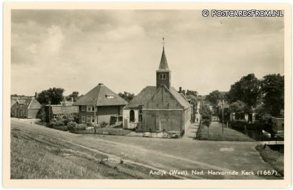 ansichtkaart: Andijk, West. Ned. Herv. Kerk 1667