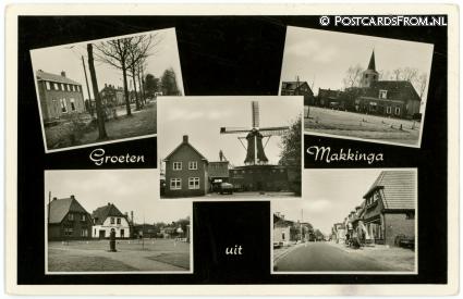 ansichtkaart: Makkinga, Groeten uit